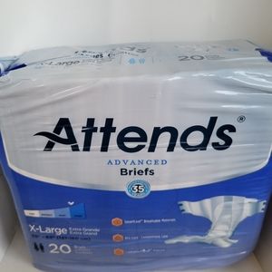 Attends® Advanced Incontinence Brief, White, X-Large, 20 Unisex Adult